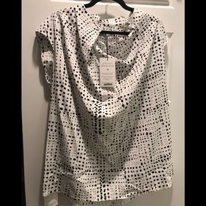 MM LaFleur Cristeta Blouse in Dot Print